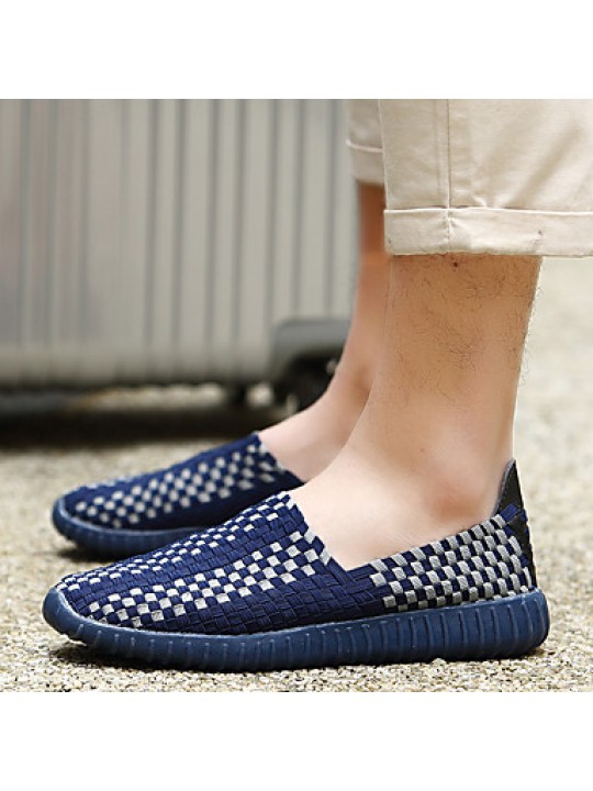 Shoes Casual/Outdoor/Drive/Running Fashion Tulle Leather Slip-on Woven Shoes Black/Orange/Bule 39-44  