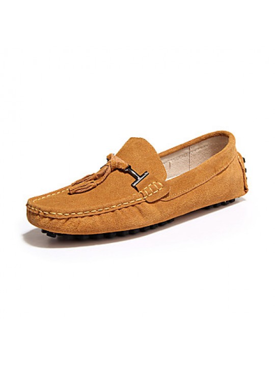 Leather Office & Career / Casual Loafers Office & Career / Casual Flat Heel Yellow / Gray / Navy  