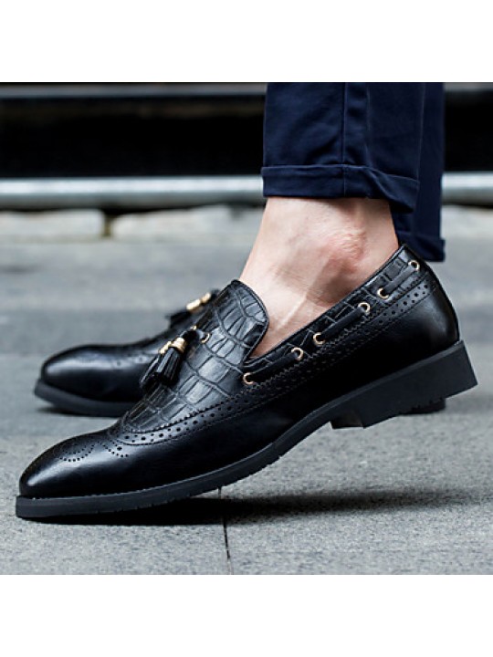 Casual Leather Loafers Black/Brown/Burgundy  