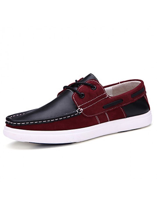 Men's Shoes Outdoor / Casual Nappa Leather / Leatherette Boat Shoes Black / Red / Burgundy  