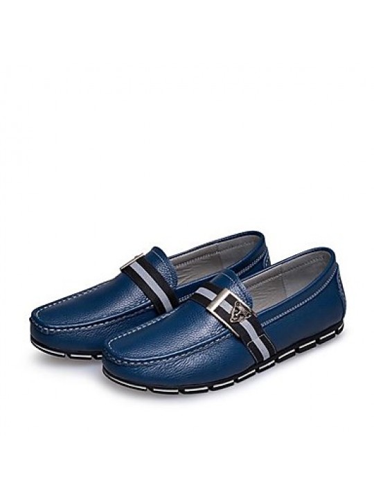 Leather Casual Loafers Casual Flat Heel Black / Blue / Brown / White  