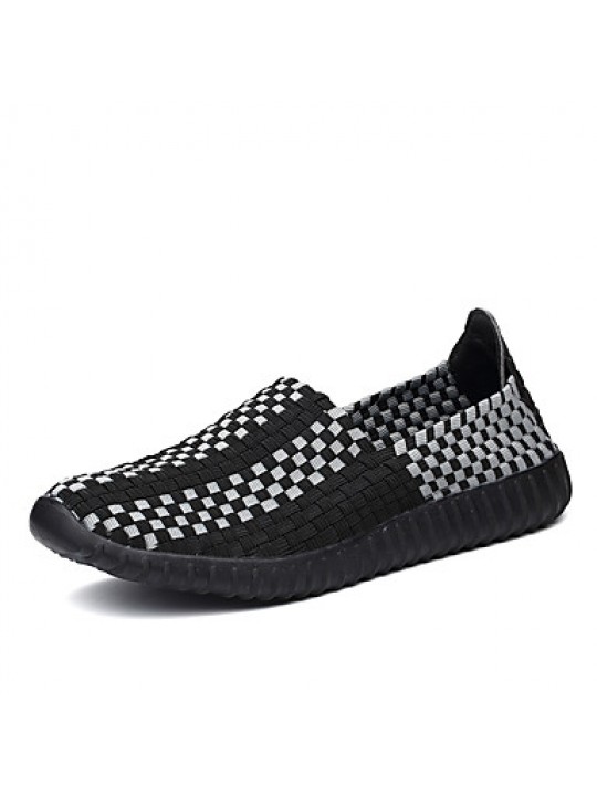 Shoes Casual/Outdoor/Drive/Running Fashion Tulle Leather Slip-on Woven Shoes Black/Orange/Bule 39-44  